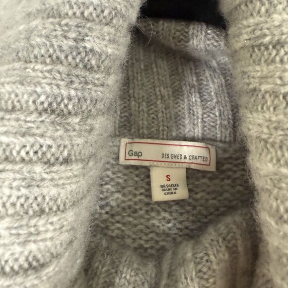 Gap Lambs Wool Blend Sweater Women's Small Cable Knit Turtleneck Pullover - Picture 5 of 11